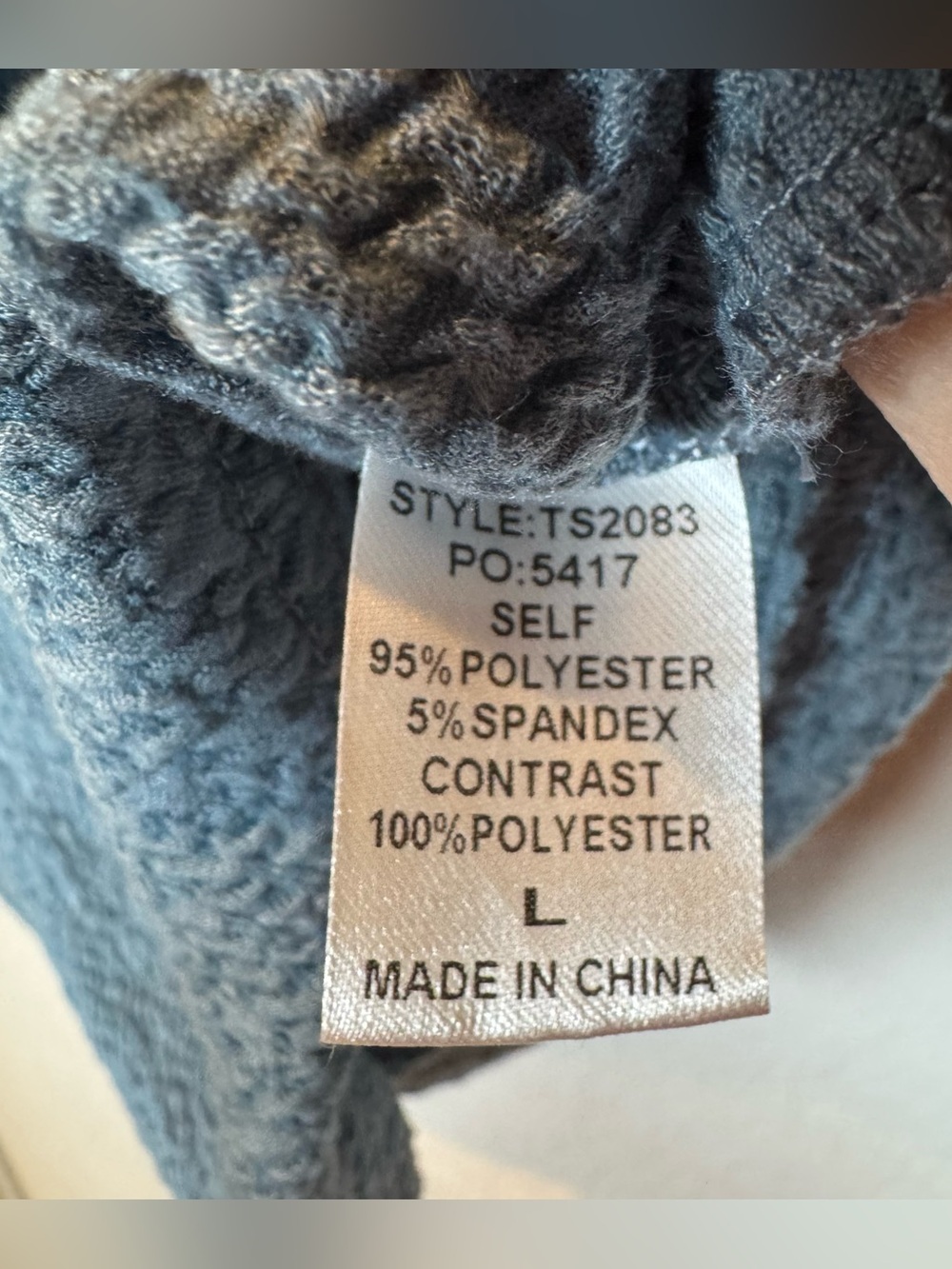 GiGio Women’s Dusty Blue Top Textured Knit Ruffle V-Neck Boutique Blouse Large - Picture 6 of 16